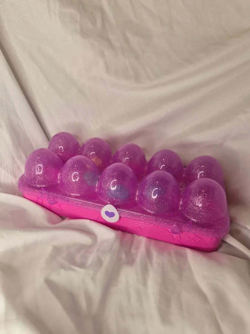 Spin Master Pink Glitter Toy Storage Case Heart Shaped Accessory Display Box
